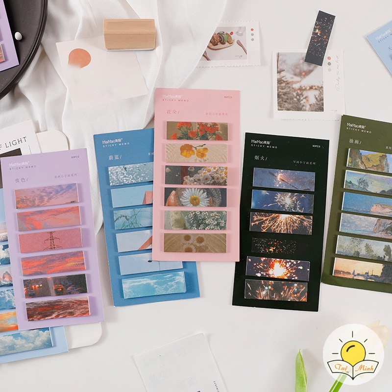 Bộ 90 tờ note ghi chú kiêm ảnh dán Aesthetic trang trí sổ take note bullet journal NO03