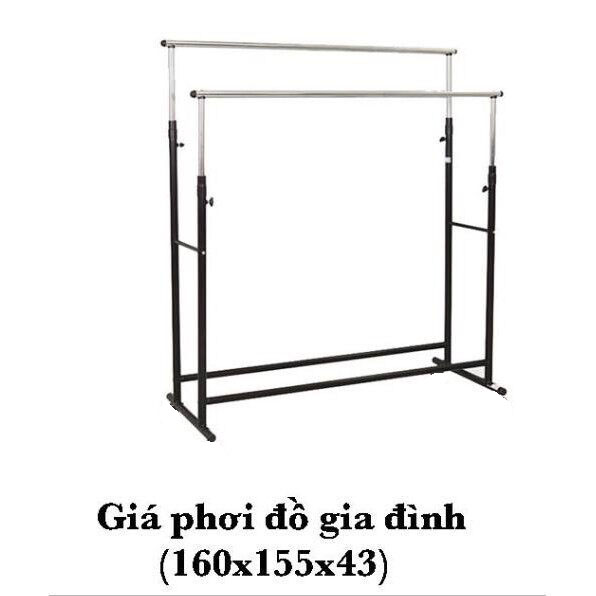 Giá phơi đồ inox, giàn phơi quần áo 2 tầng, giàn phơi quần áo