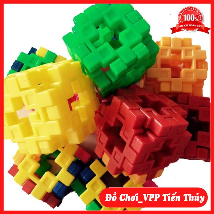 Bộ xếp hình 55 chi tiết ❤️siêu rẻ❤️ bộ đồ chơi xếp hình cho bé thỏa sức sáng tạo nhiều màu sắc 55 chi tiết - kích thước 8x8cm - đồ chơi văn phòng phẩm tiến thủy