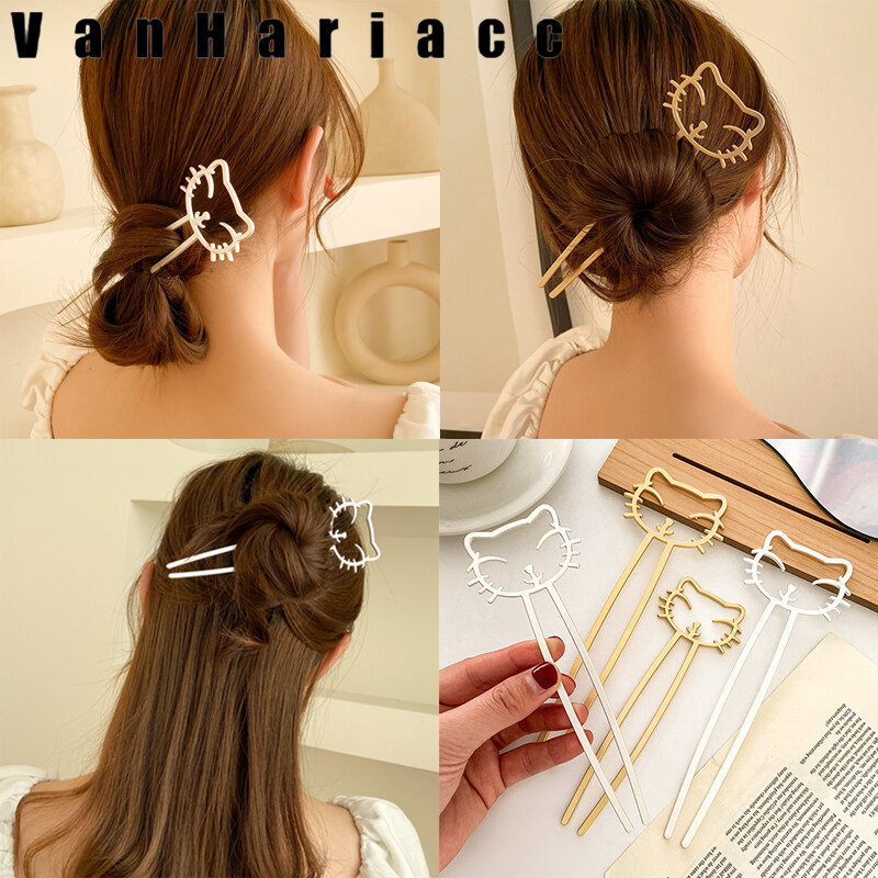 Kẹp Tóc Hiện Đại Đơn Giản Hình Mèo Kim Loại Dễ Thương Phong Cách Hàn Quốc, Dành Cho Nữ