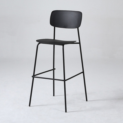 Ghế nhựa quầy bar chân sắt lưng tựa tối gián, Ghế quầy bar đơn giản tiện dụng BGN032