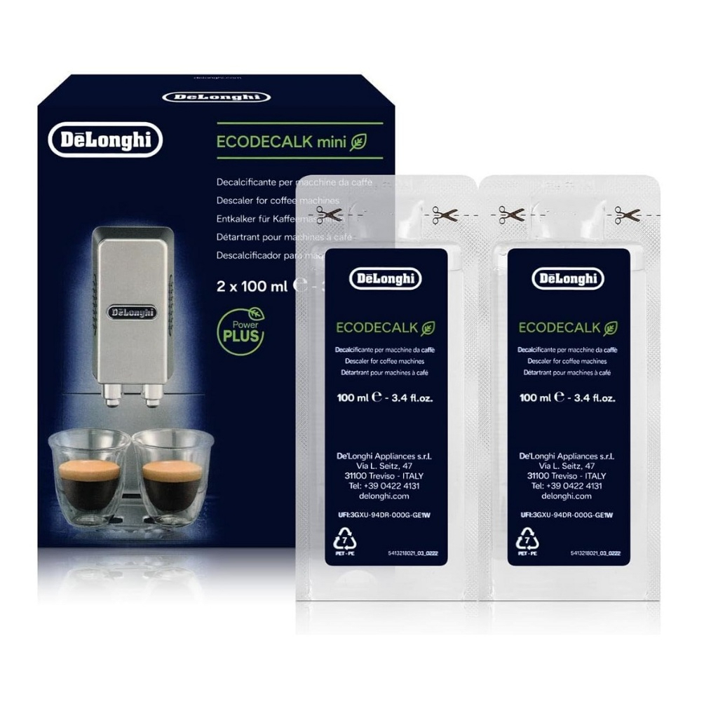Dung dịch tẩy cặn máy pha cà phê DeLonghi EcoDecal, Hàng Chính Hãng, BH 12 Tháng
