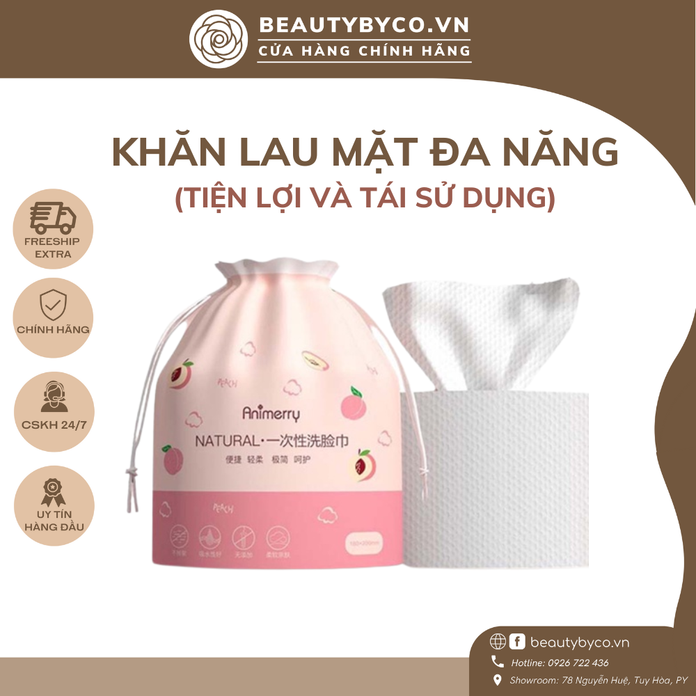 Khăn lau mặt khô đa năng dùng 1 lần mềm mại đa năng Animerry, khăn tẩy trang