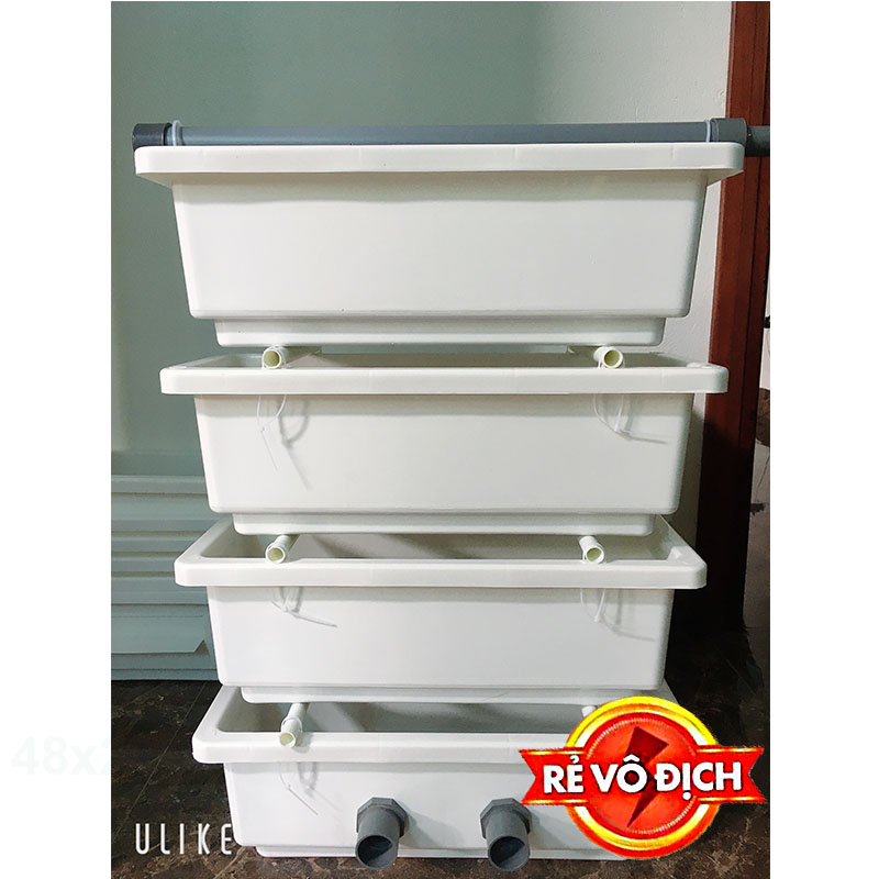Lọc Baki ống chảy kèm dàn mưa bể cá giá rẻ 3, 4 tầng 48x20x16cm ống chảy
