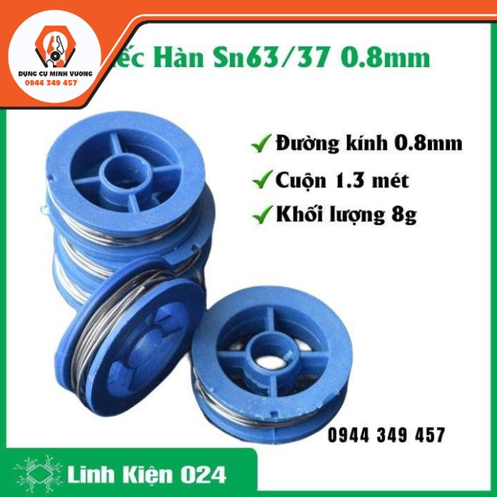 1 cuộn thiếc hàn sn63/37 0.8mm dài 1.3 mét