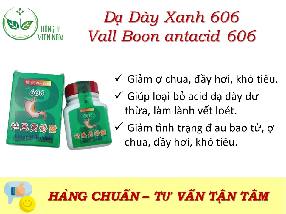 Dạ Dày Xanh 606 -Vall Boon antacid 606-ợ chua, đầy hơi, khó tiêu