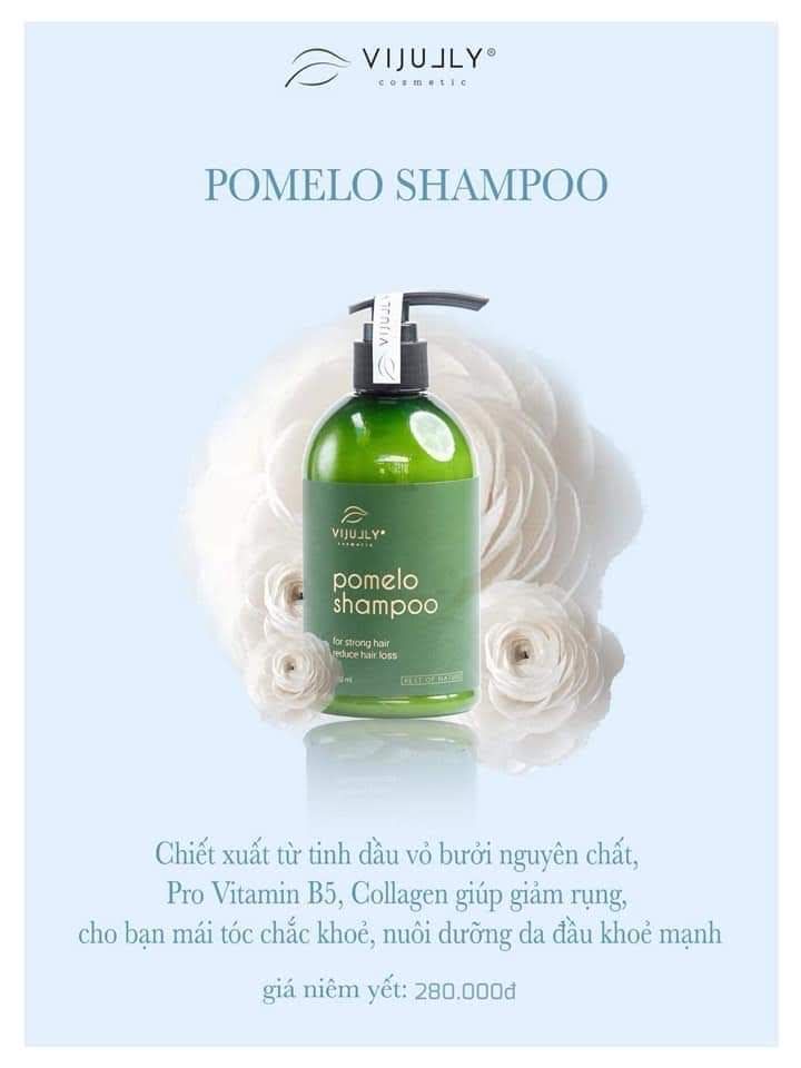 Dầu gội bưởi Vijully Shampoo Pomelo 280ml (Chính hãng 100%), dầu gội vi jully giảm rụng tóc, vijuly  Hương thơm bưởi đặc trưng, không gây bết dính cho tóc.