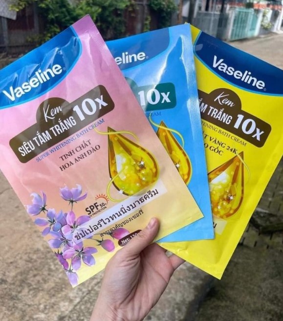 Kem siêu tắm trắng Vaseline 10x bao bật tone