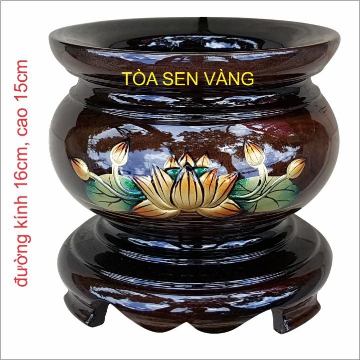 Lư hương bằng gỗ 16cm