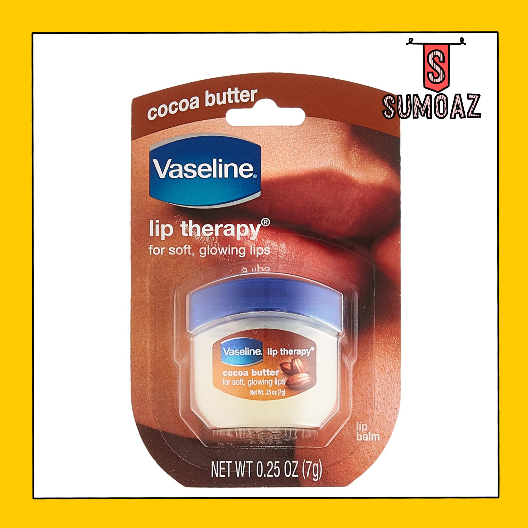 [HCM]Son dưỡng môi Vaseline Lip Therapy Cocoa Butter - For Soft Glowing Lips - Mùi thơm cocoa gây nghiện giúp môi mịn màng căng bóng - 7g - Chính hãng USA (Nguyên hộp)