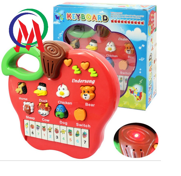 Đàn piano phát tiếng anh hinh thú cho bé 21x23cm