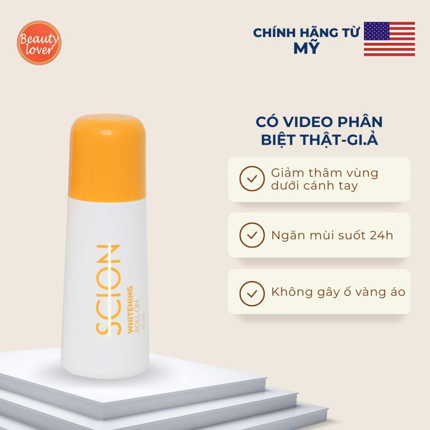 Lăn khử mùi Scion Mỹ chính hãng 75ml – Beauty Lover lăn nách Scion, lăn Nuskin chính hãng