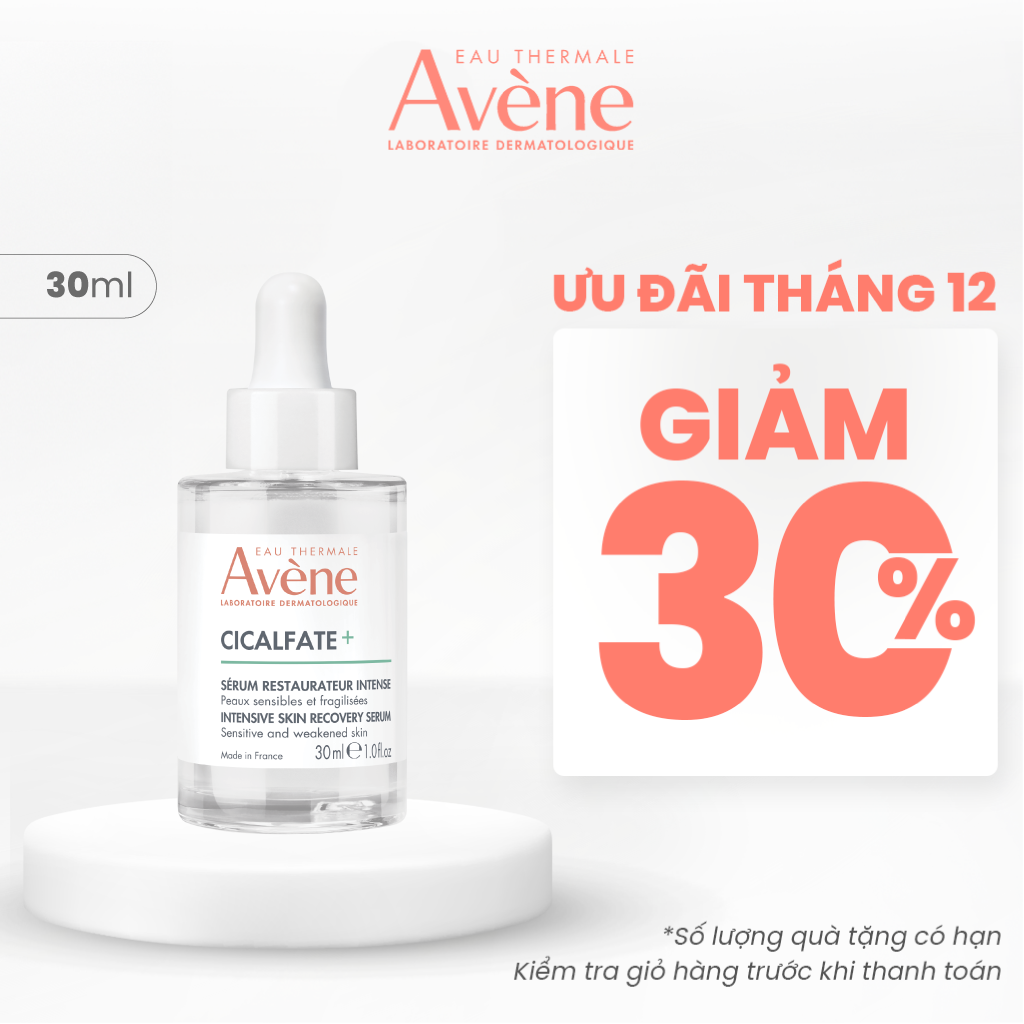 DATE 1.2027 Tinh chất phục hồi Eau Thermale Avène CICALFATE+ Intensive Skin Serum làm dịu giúp phục hồi da nhạy cảm kích ứng 30ml