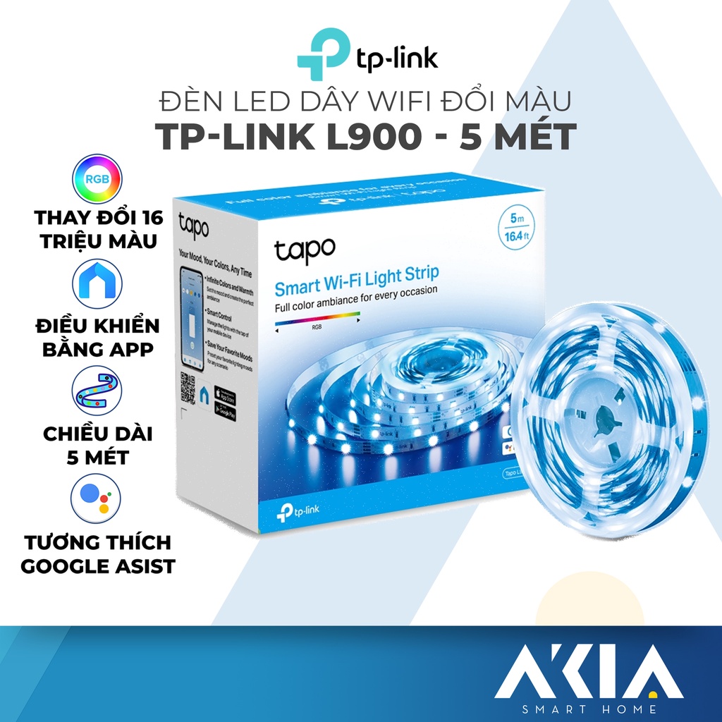 Đèn led dây tp-link tapo l900-5 kết nối wifi, thay đổi 16 triệu màu, dài 5 mét, điều khiển bằng app tapo
