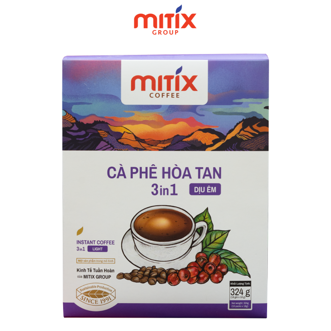 Mitix Coffee Cà phê hòa tan 3in1 Dịu êm loại 324gr