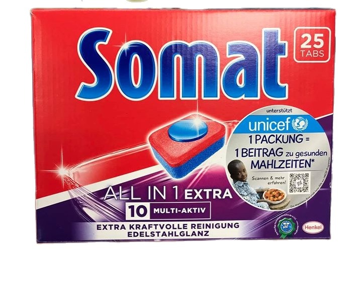 Combo 3 hộp viên rửa bát Somat All in 1 - Đức + Tặng thêm 3 viên Finish