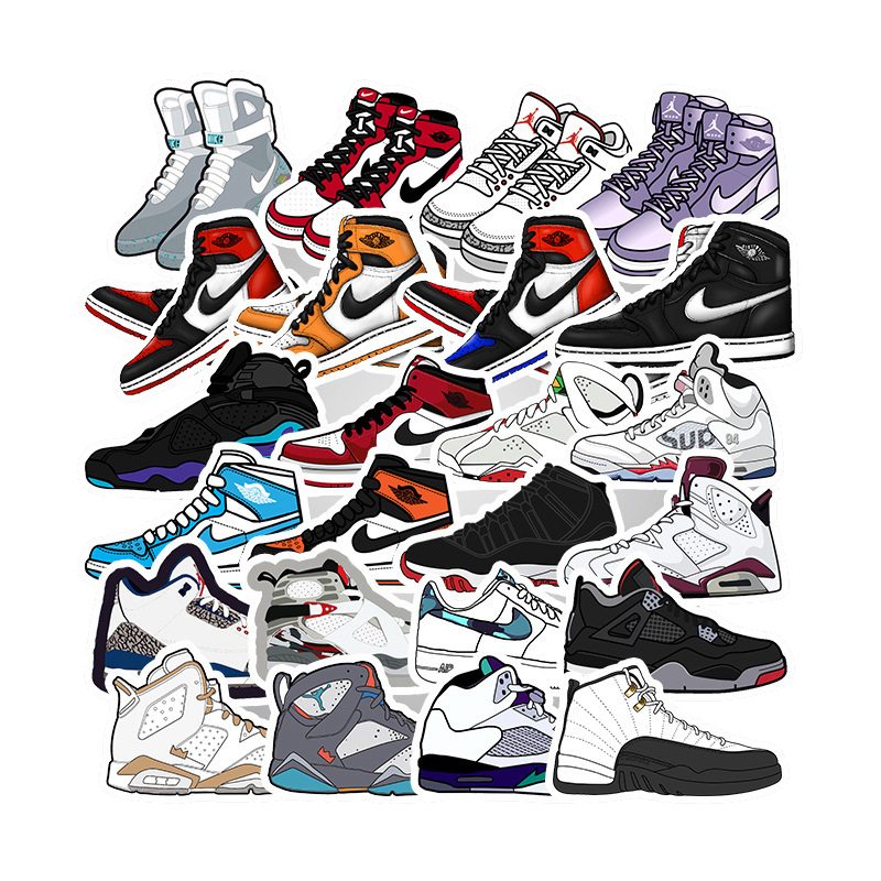 [HCM]Bộ Sticker Dán Chủ Đề Giày Sneakers Air Jordan AJ1 Chống Thấm Nước - Dùng Dán Nón Bảo Hiểm Laptop Điện Thoại