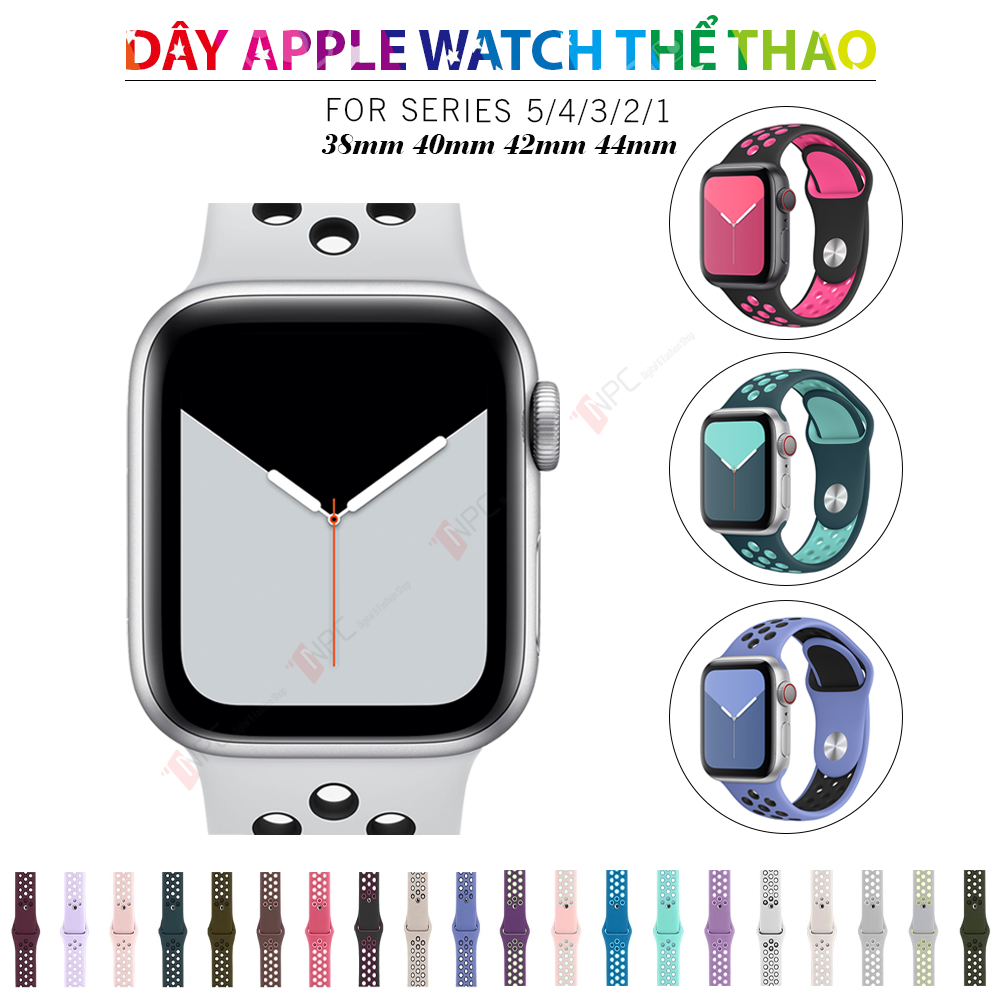 [Mẫu mới 2022] Dây Đeo Apple Watch Cao Su Thể Thao (Silicone Sport Band) Series 7/SE/6|5|4|3|2|1 kích thước 38mm 42mm 40mm 44mm 41mm 45mm