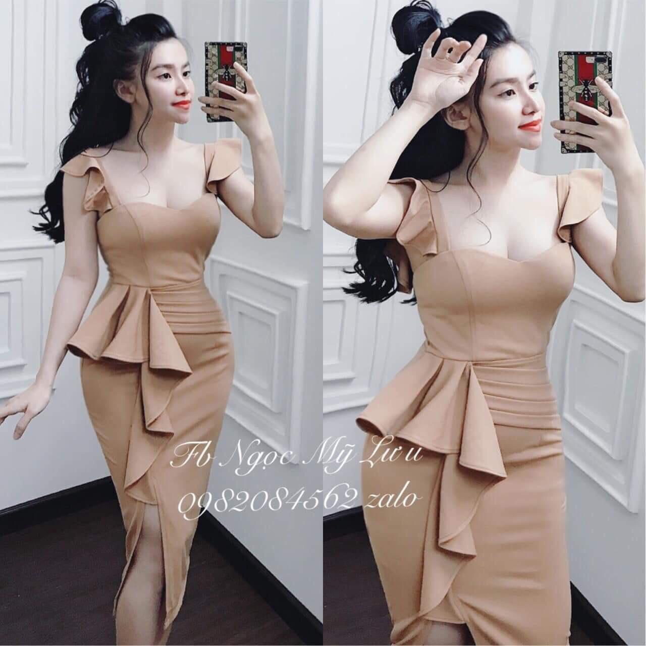 Đầm body xẻ tà-qh