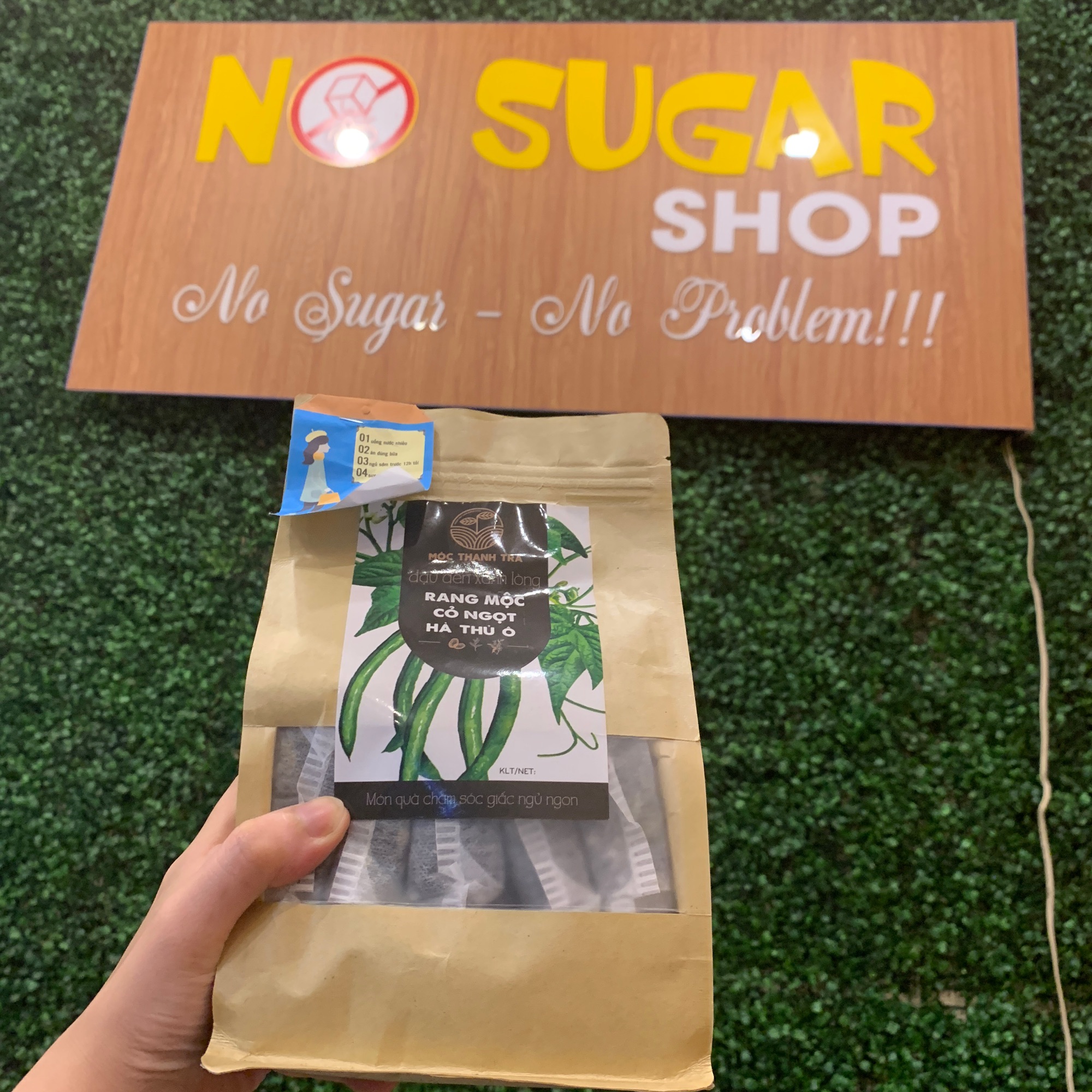 Mộc Thanh Trà ( đậu đen xanh lòng rang mộc cỏ ngọt hà thủ ô) có túi lọc 500g