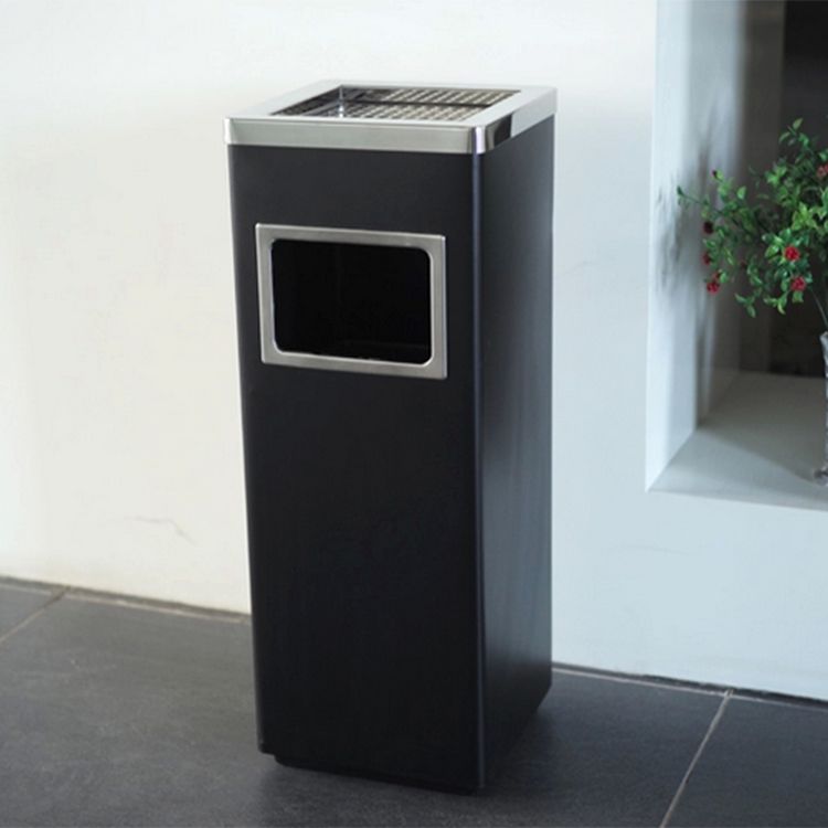 [HCM]Thùng rác Inox gạt tàn vuông - Màu sắc Inox trắng hoặc Đen