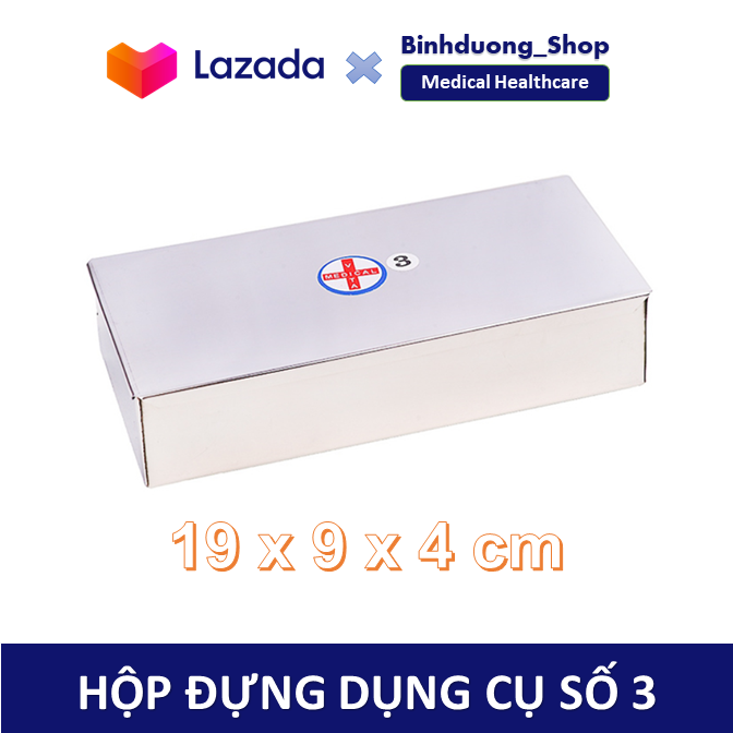 Hộp đựng dụng cụ y tế kích thước 19 x 9 x4 cm chất liệu Inox không gỉ, chất lượng tốt HCN3 binhduongshop