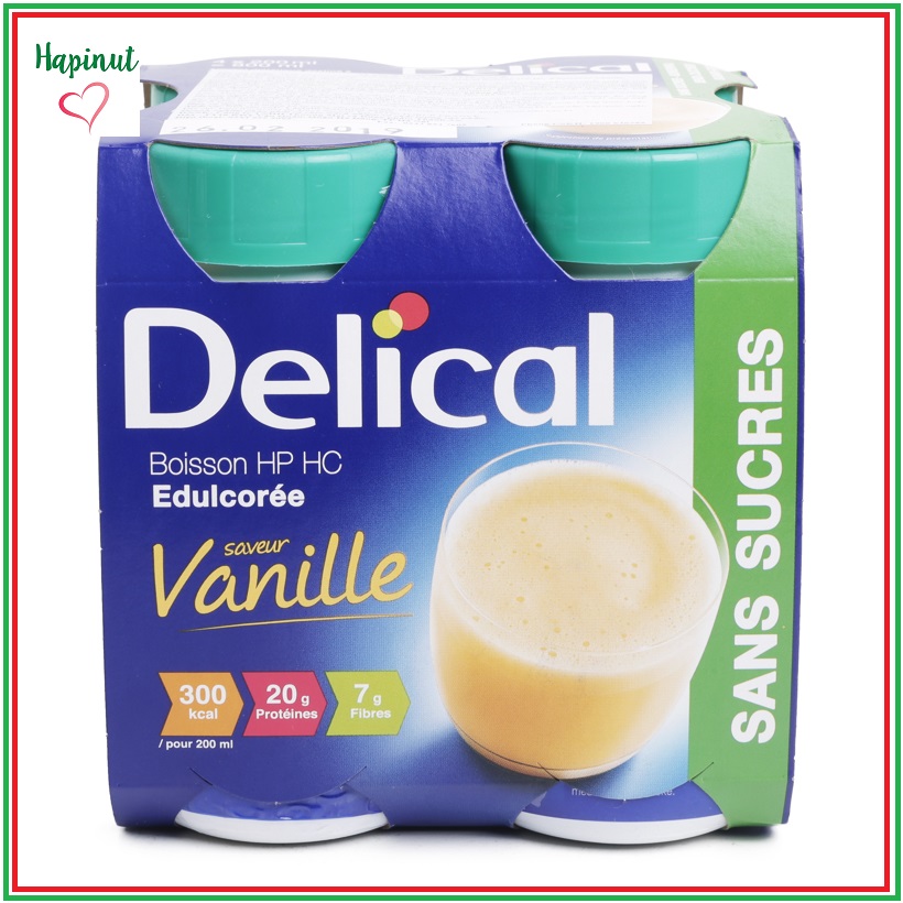 Sữa delical vani 200ml cao năng lượng giàu đạm - lốc 04 chai