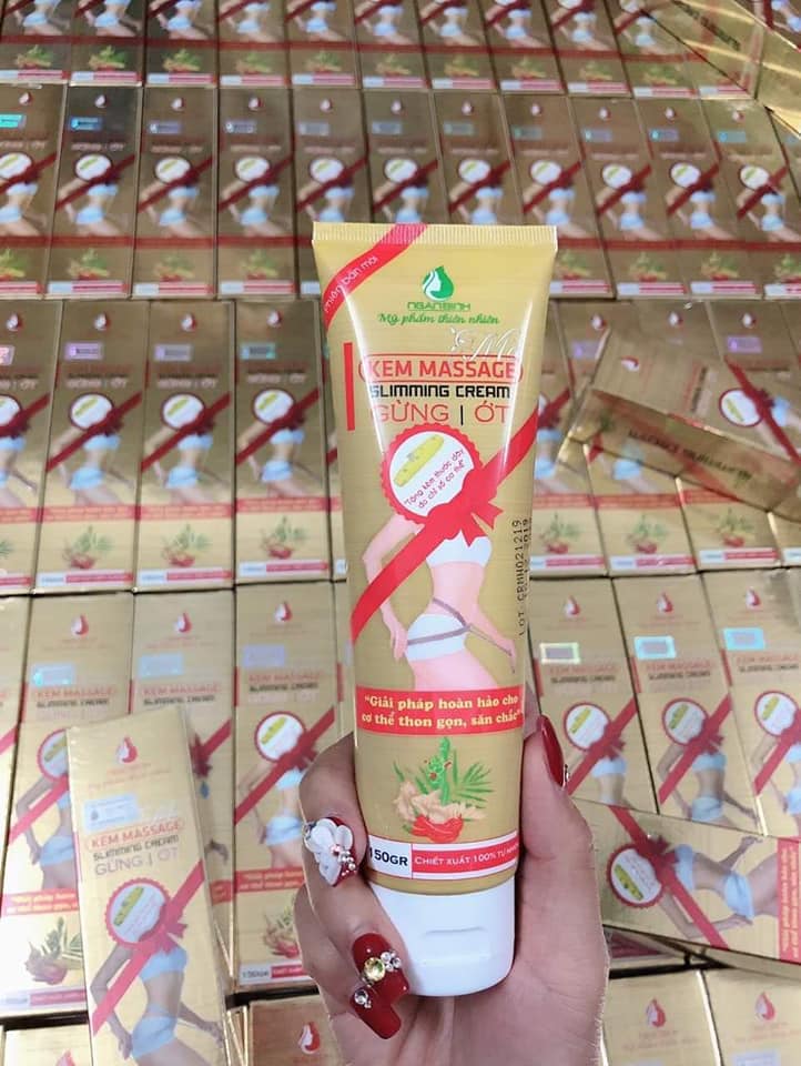 Kem massage tan mỡ gừng & ớt ngân bình 150g tặng thước dây