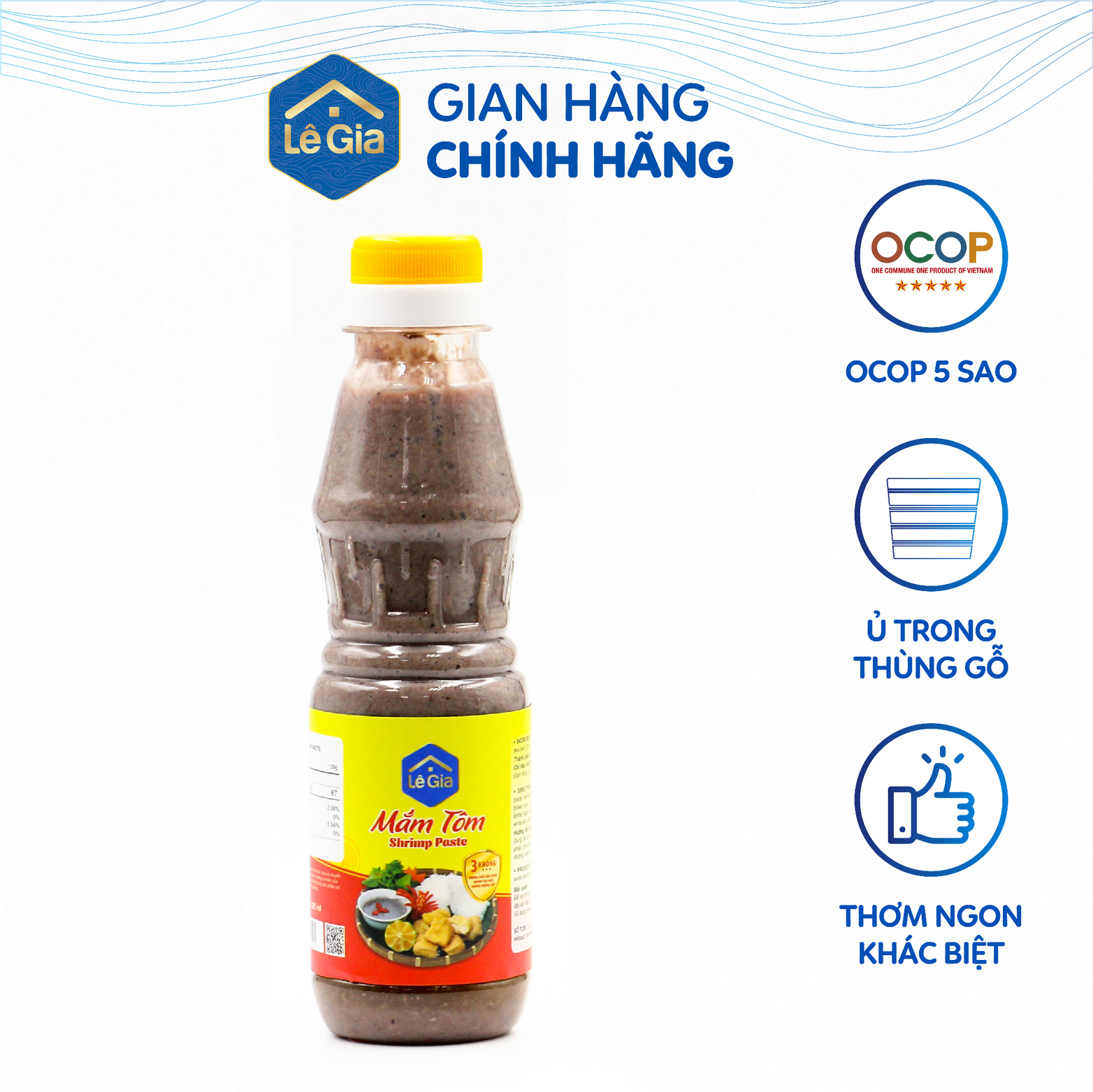 Mắm tôm ngon Lê Gia chai nhựa pet 225ml