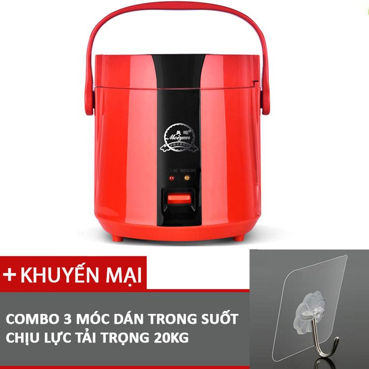 Nồi cơm điện size mini 1.2 lít lồng rời cho 1-2 người ăn Meiyun B12A - Tặng kèm 3 móc dán trong
