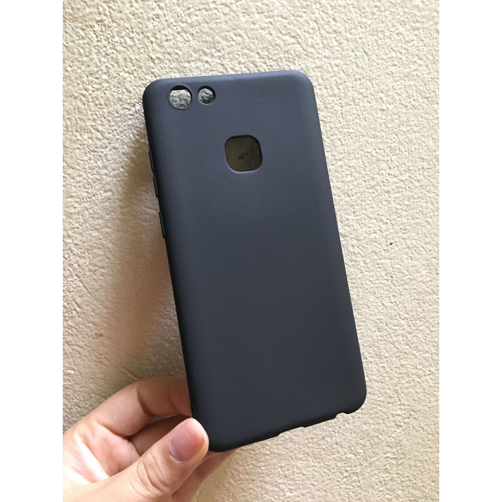 Ốp lưng dẻo đen cho Vivo V7/V7 Plus Tặng kèm kính cường lực