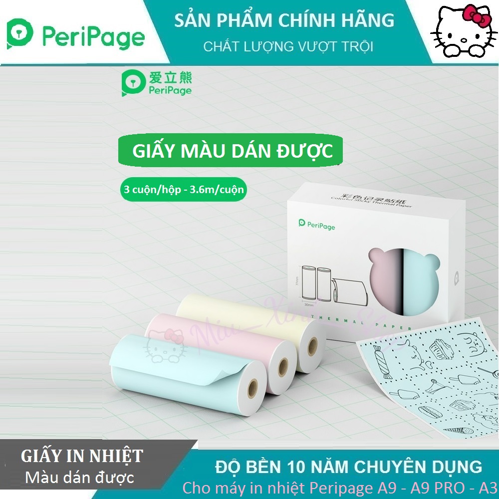 ❤ Chính hãng Peripage ❤ Tất cả giấy in nhiệt ❤ KT 77*30 - 77x30mm ❤ cho máy in nhiệt Peripage A9 - A9s- A9PRO - A9 max - A9s max - A3, Poooli L3