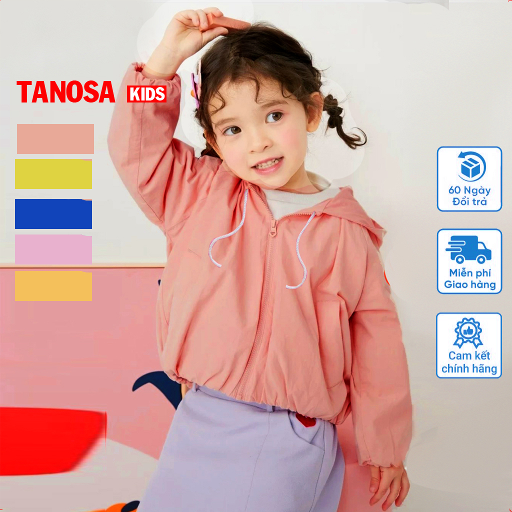 Áo khoác gió cho bé trai, bé gái TANOSA 2 lớp từ 2 - 9 tuổi