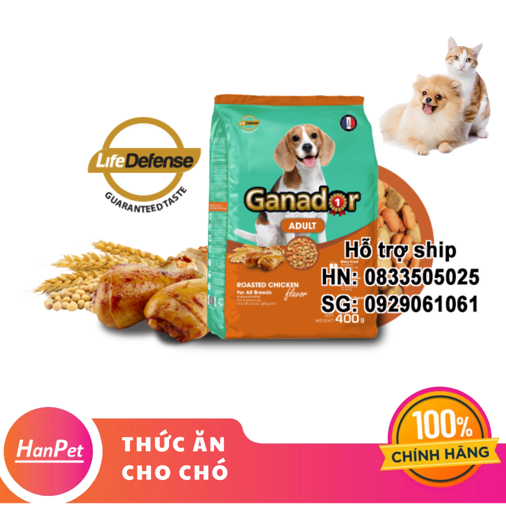 Hanpet - (COMBO 5) Ganador Adult Roasted Chicken - Gói 400g Thức ăn cho chó trưởng thành hương vị gà nướng