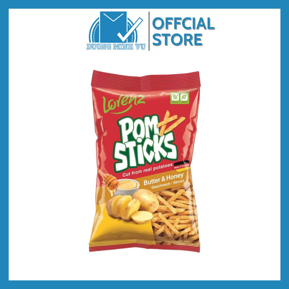 Khoai tây chiên Pomsticks hương bơ & mật ong Lorenz Pomsticks Butter & Honey 70g