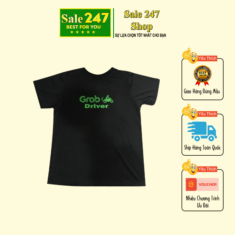 Áo Thun Poly Thái Grab_Driver Unisex - Mát Mịn Chống Nhăn
