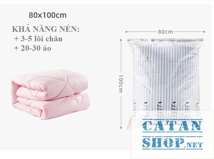 [HCM]Túi Hút Chân Không Dùng Tay Ép Siêu Nhanh đựng quần áo chăn màn (Không Cần Bơm Hút) đơn giản dễ sử dụng GD424-BichCK