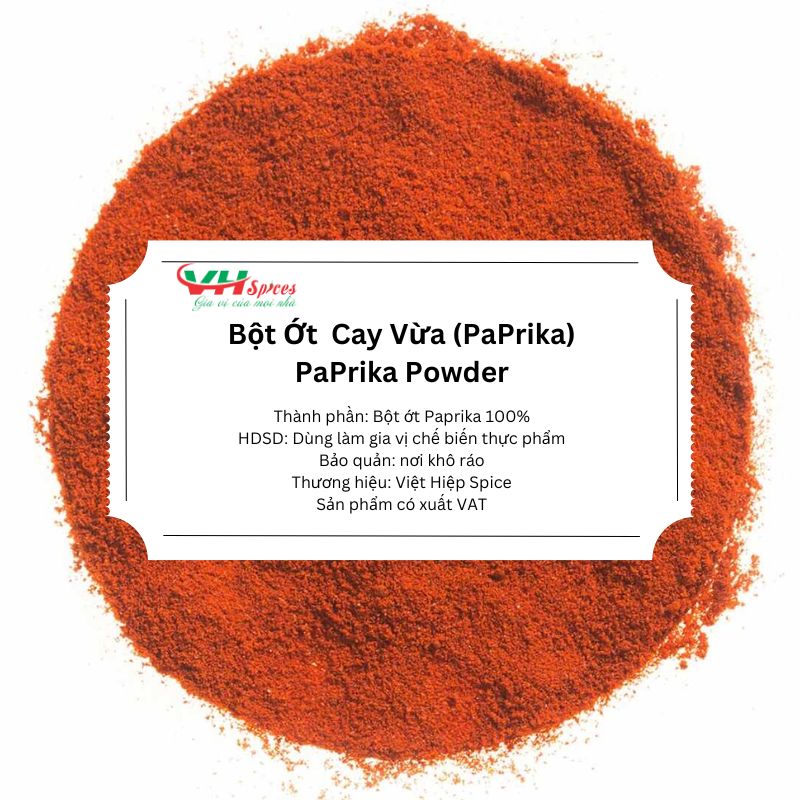 Bột ớt paprika - bột ớt cay vừa túi 1kg việt hiệp