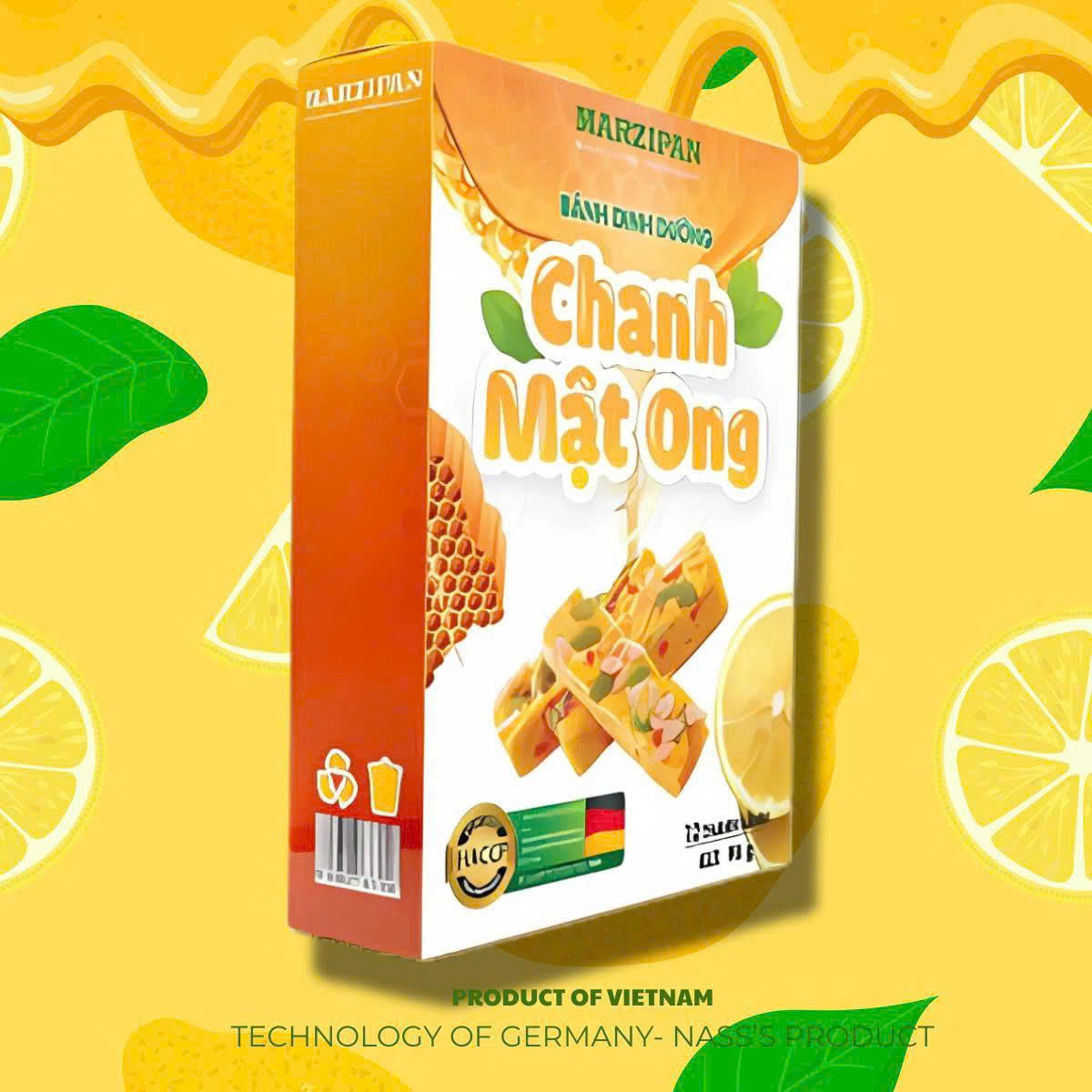 Bánh Dinh Dưỡng Chanh Mật Ong Marzipan Healthy Granola 72g - Bánh Hạt Healthy Ăn Kiêng