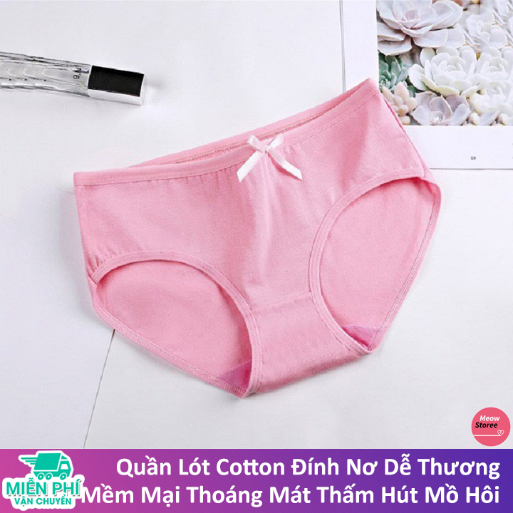 Quần lót nữ cotton đính nơ mềm mại