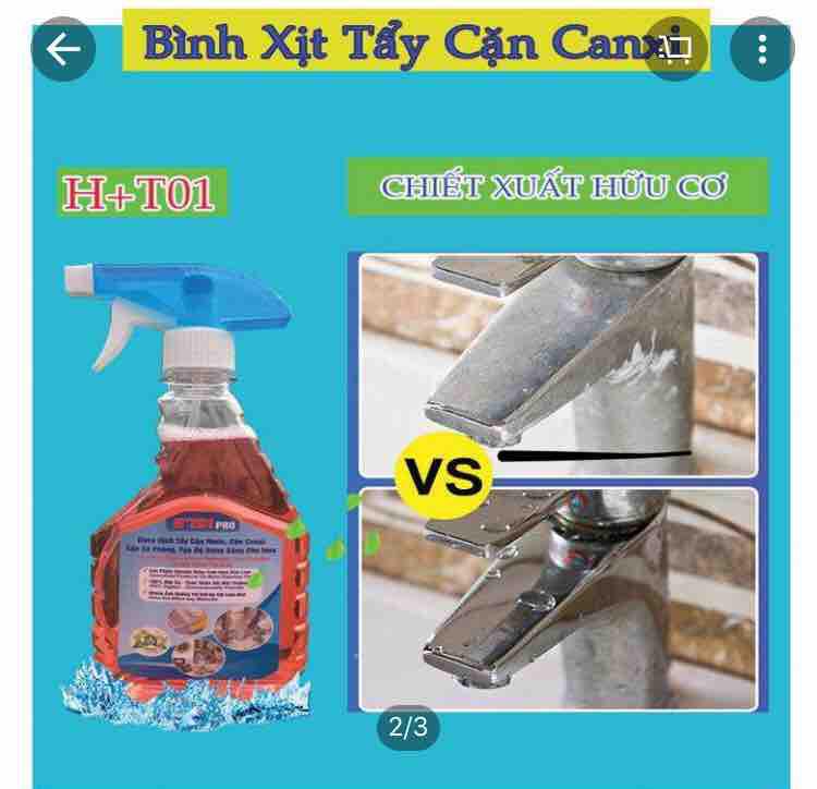 Bình xịt tẩy inox ht01,tẩy cặn canxi trên inox,tạo độ bóng cho inox,tẩy cặn trên vòi hoa sen