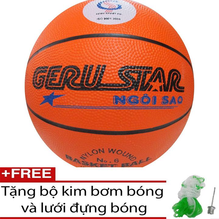 [HCM]Bóng rổ cao su cam Geru Star số 6