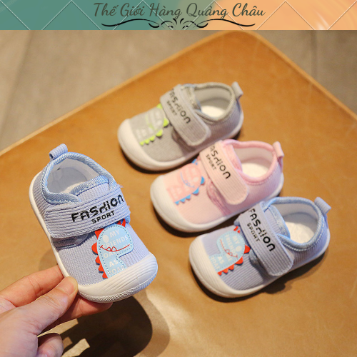 Giày tập đi fashion hình khủng long thêu nổi - Giày chống trượt - Hàng quảng châu cao cấp(2139)