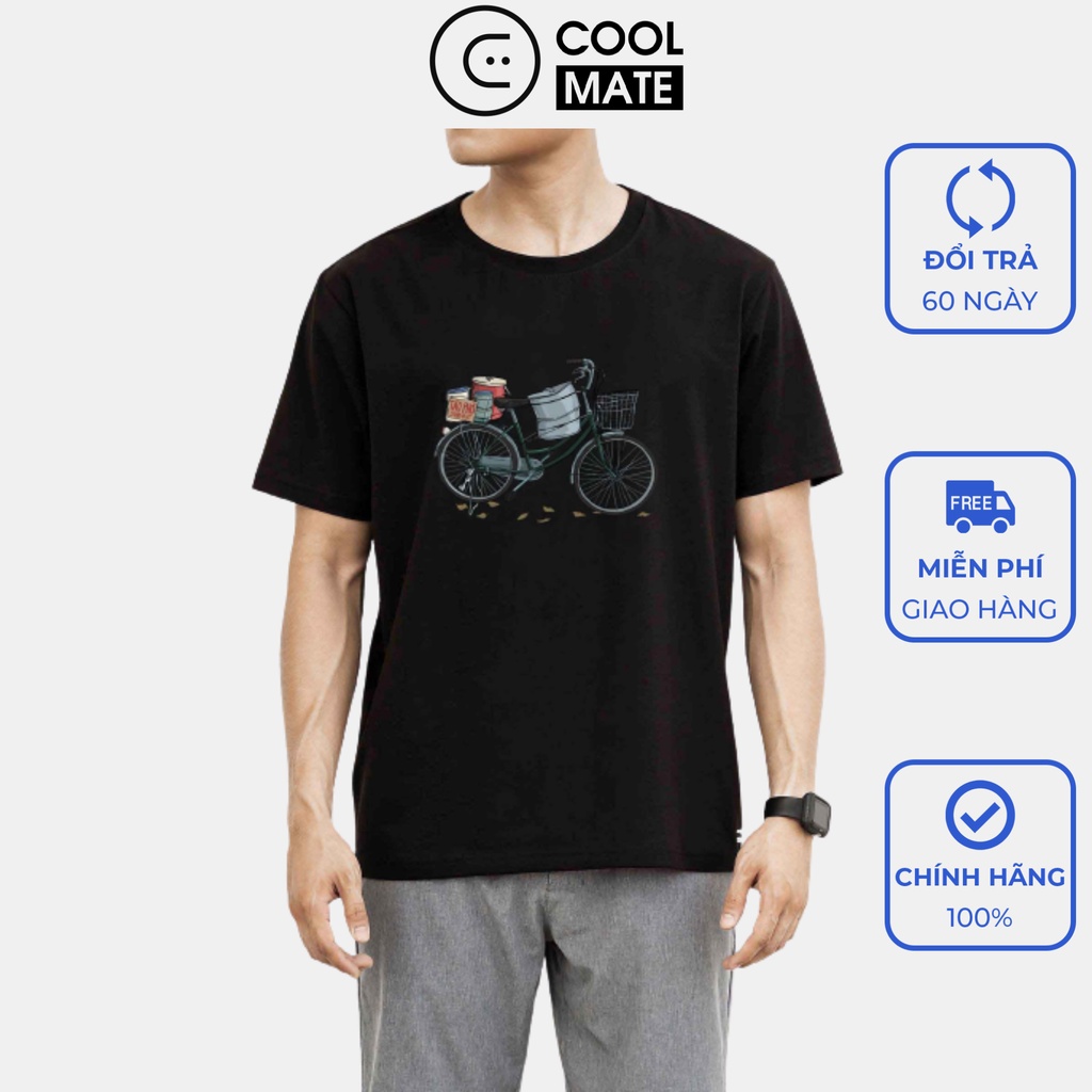 ERRWETYÁo thun Cotton Compact chống nhăn in Tào phớ - Màu đen - Thương hiệu Coolmate
