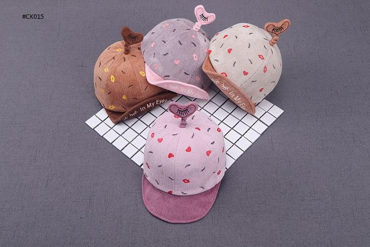 [HCM]Mũ bóng chày trẻ em họa tiết lông mi cực nhí nhảnh CK015