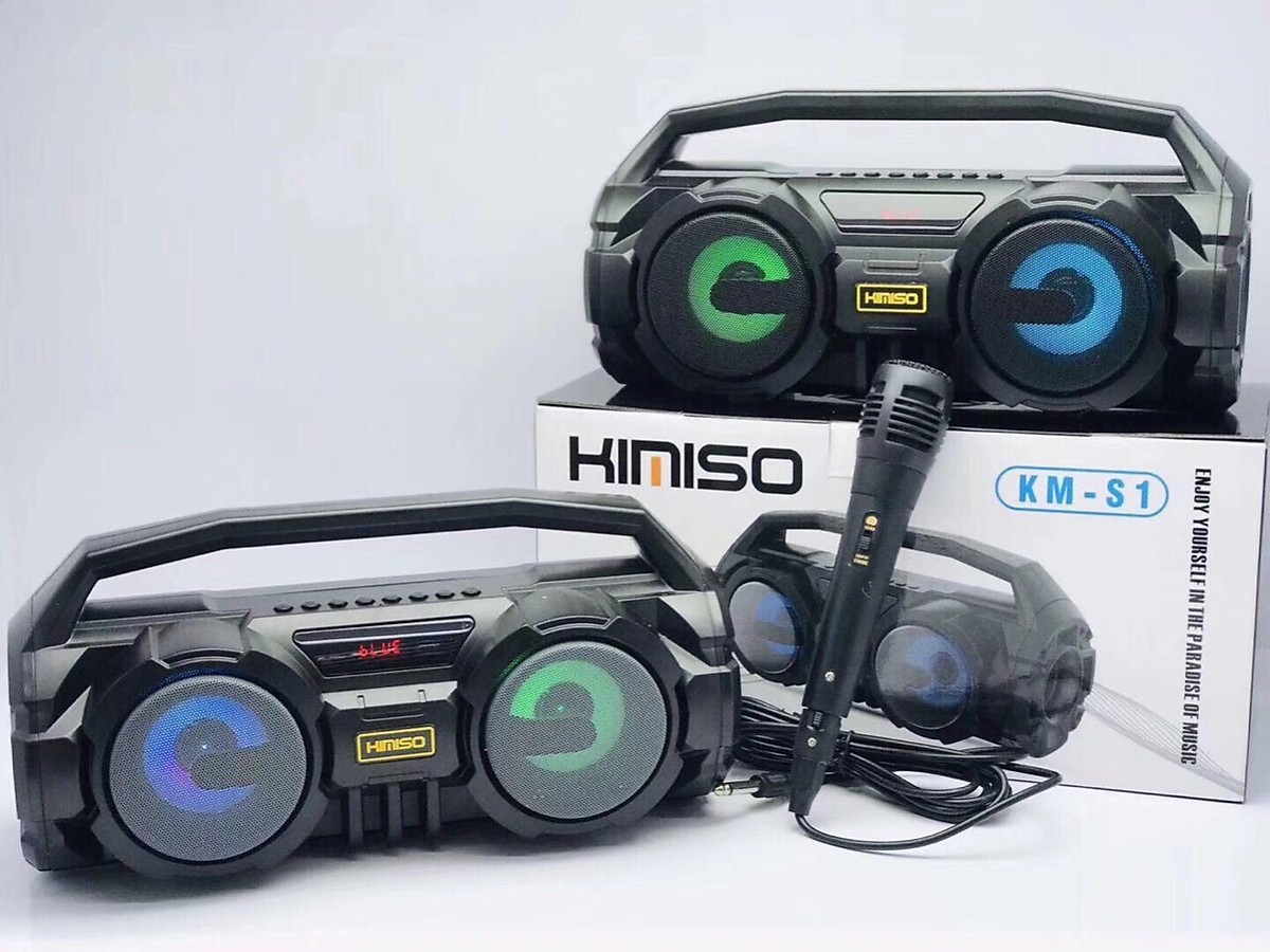 [HCM](SALE 50%) Loa kraoke công suất lớn Loa Bluetooth Kimiso KM-S1 - 2 Bass Cực Mạnh Tặng 1 Micro Có Dây Hát Karaoke