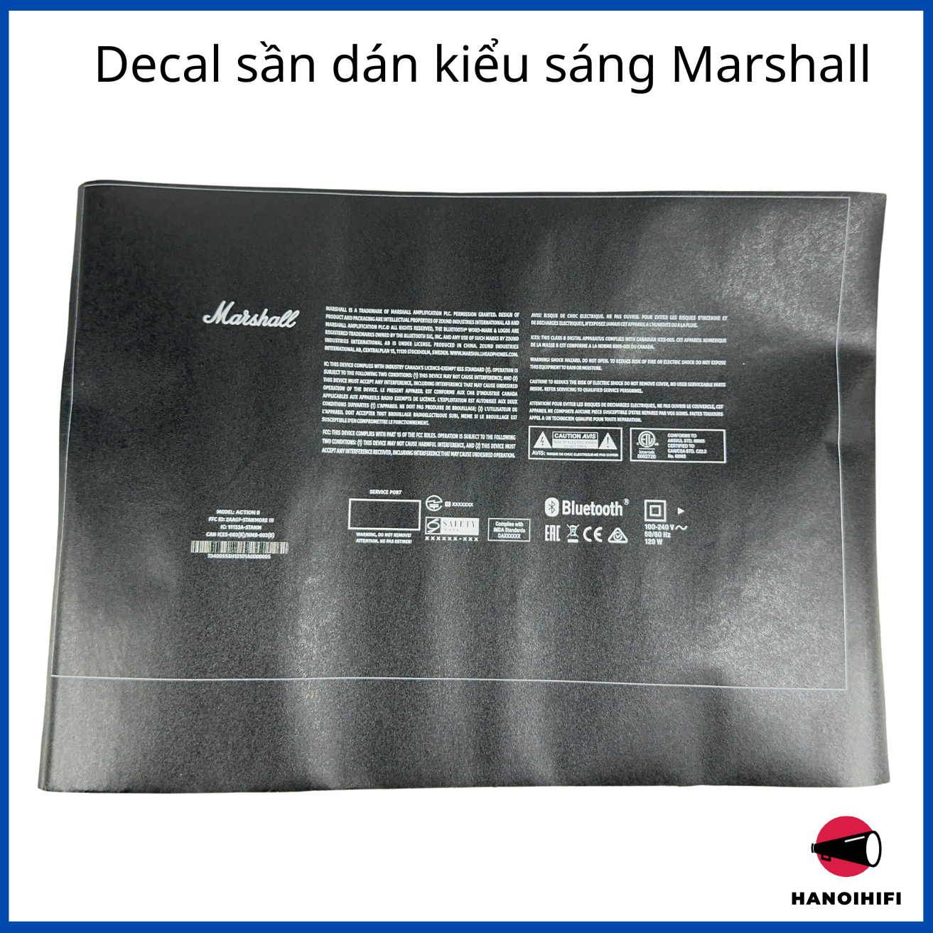 Decal dán đen sần kiểu dáng marsall cho mẫu acton ii, stanmore ii