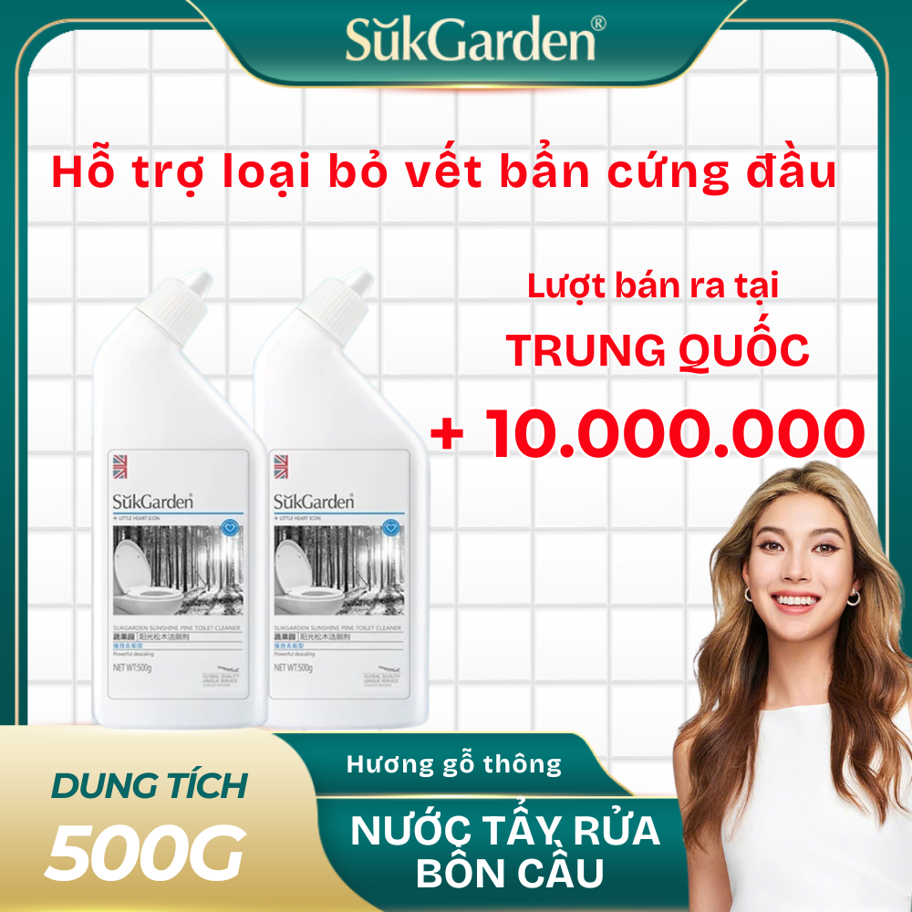 [SukGarden Chính Hãng] Nước Tẩy Rửa Bồn Cầu SukGarden Hương Gỗ Thông Sunshine Pin 500g