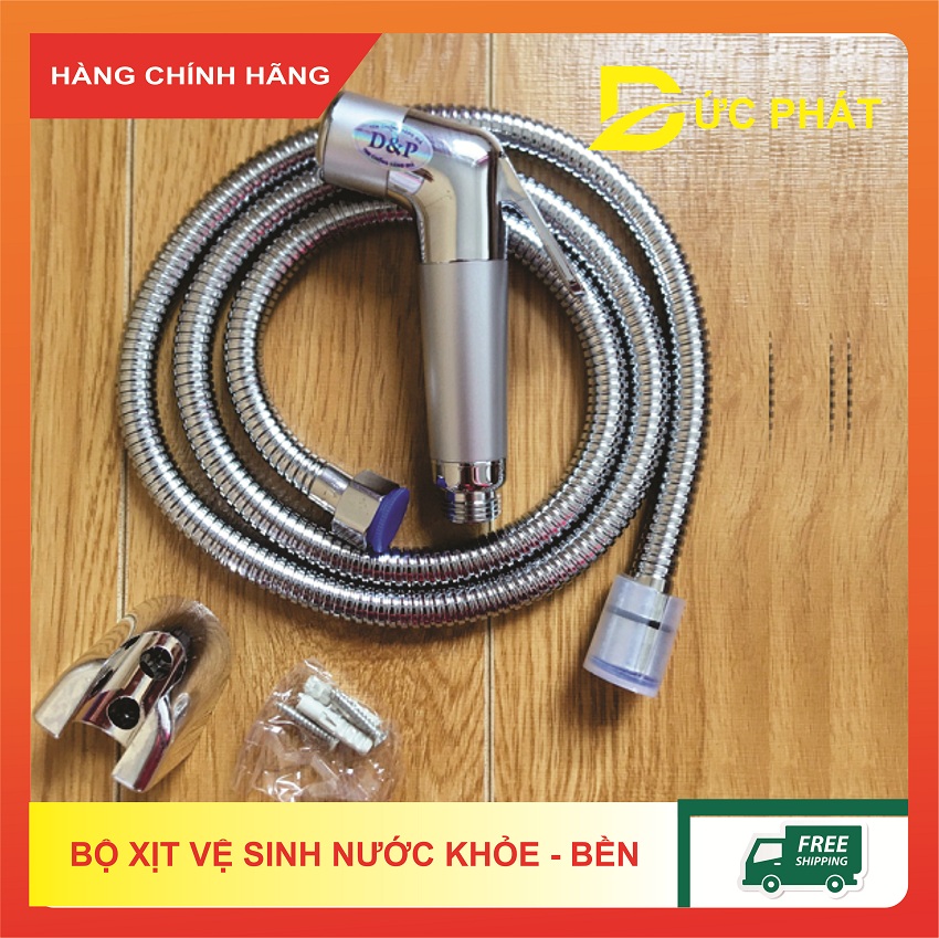 Bộ vòi xịt vệ sinh, vòi xịt nhà tắm siêu bền, nước khoẻ hãng D&P đủ dây và cài gắn tường