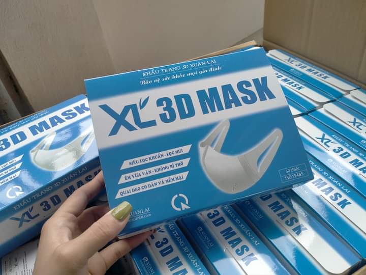 Combo 5 Hộp ( 250 cái) khẩu trang 3D Mask Xuân Lai quai vải kháng khuẩn, kháng vi rút
